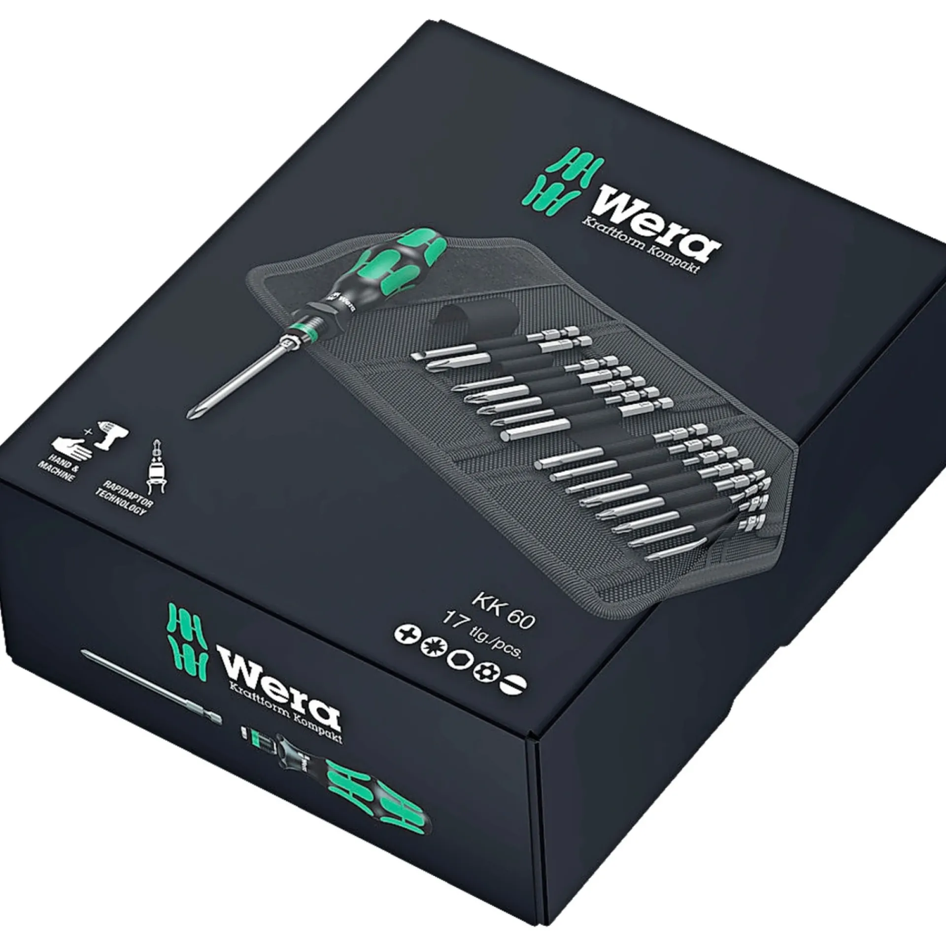 Hot Wera KRAFTFORM KOMPAKT 60 BITSSÆT 16 STK