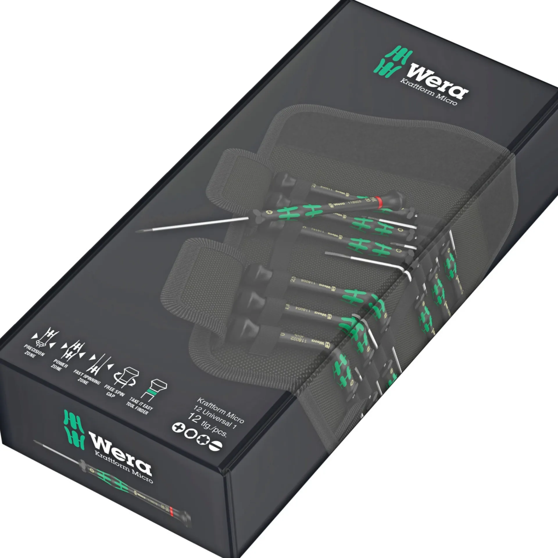 Hot Wera KRAFTFORM KOMPAKT MICRO SKRUETRÆKKERSÆT 12 DELE