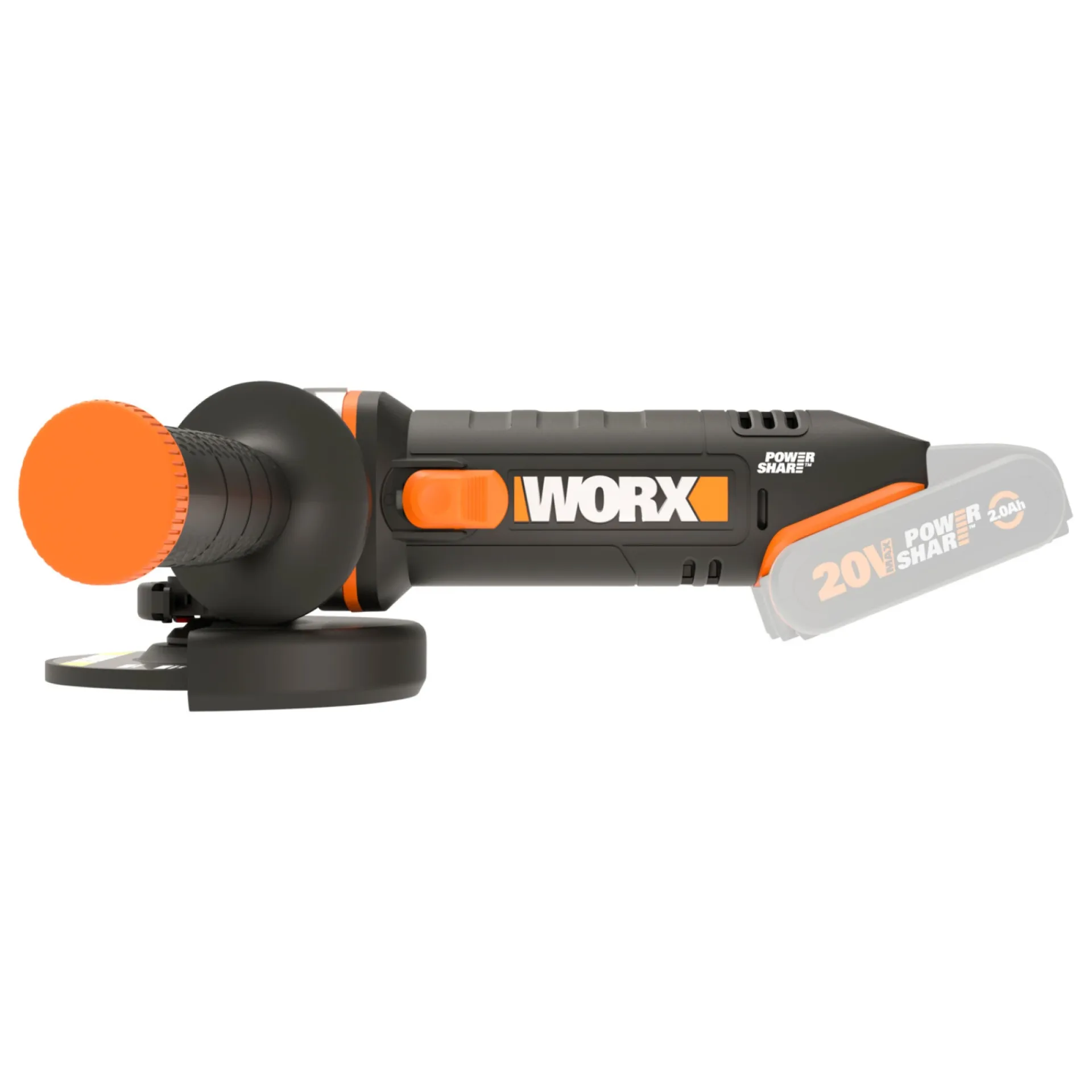Discount Worx POWERSHARE WX803.9 VINKELSLIBER AKKU 20V UDEN BATTERI OG LADER