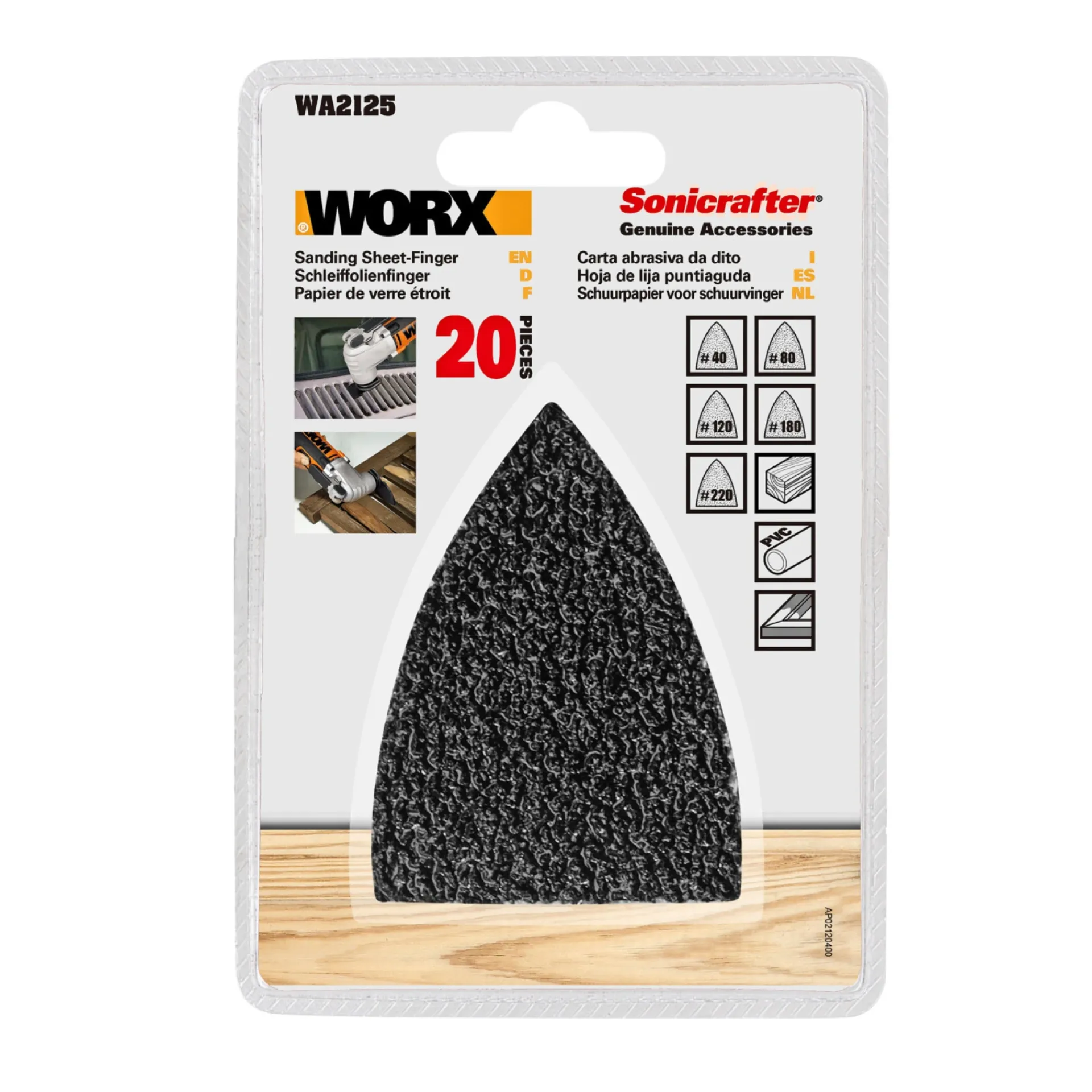 Clearance Worx WA2125 SLIBEARK K40/K80/K120/K180/K220 20 STK