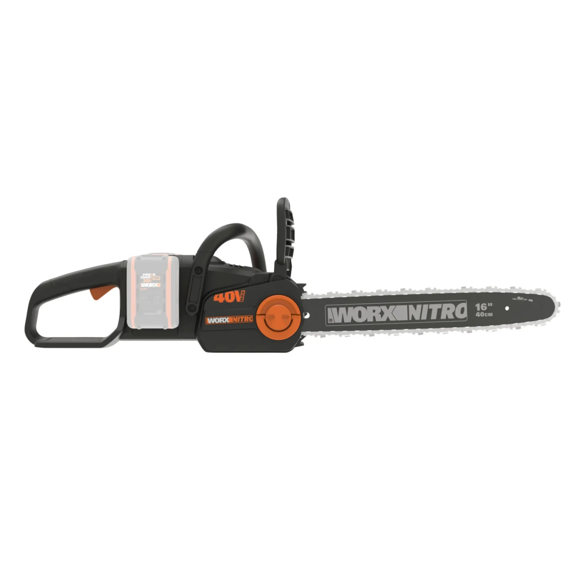 Online Worx WG385E.9 KÆDESAV AKKU 40 UDEN BATTERI OG LADER