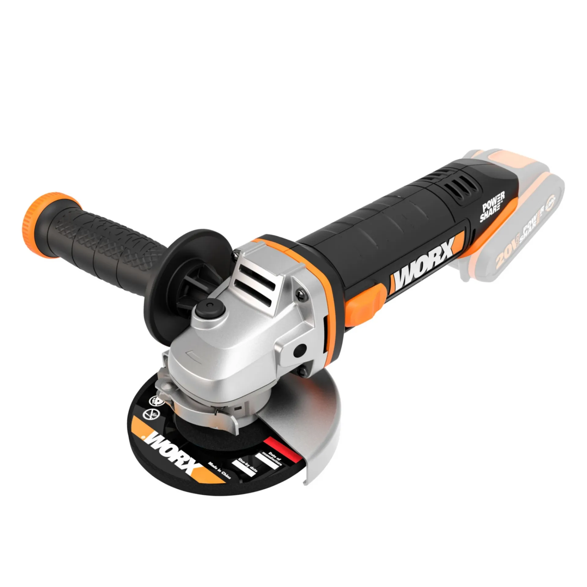 New Worx WX800.9 VINKELSLIBER AKKU 20V UDEN BATTERI OG LADER