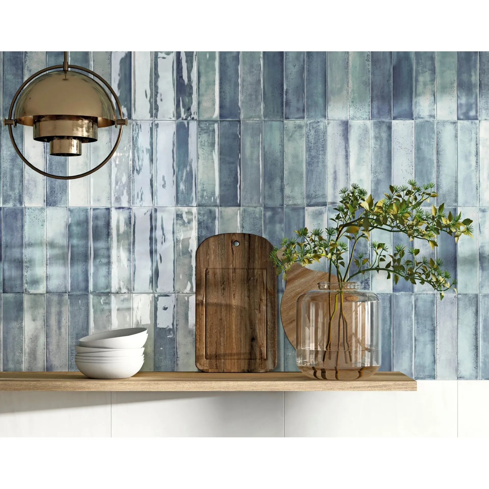 Clearance XL-BYG LIVING BLUE VÆGFLISE 31X62 BLÅ